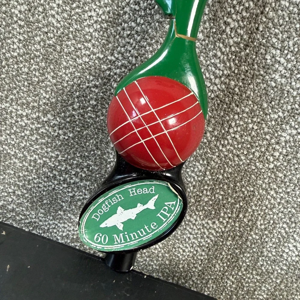 Dogfish Head 60 Minute IPA Beer Tap Handle Green Shark Red Globe Barware Decor